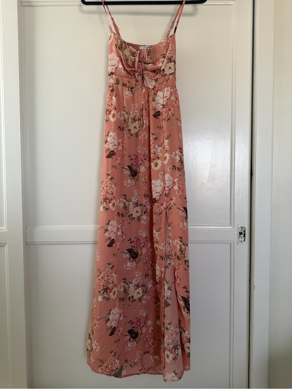 Floral Cowl Neck Maxi Dress in Dusty Rose